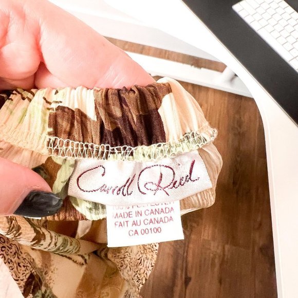 Vintage 80s Bohemian Tan Floral Maxi Retro Skirt - Picture 2 of 8